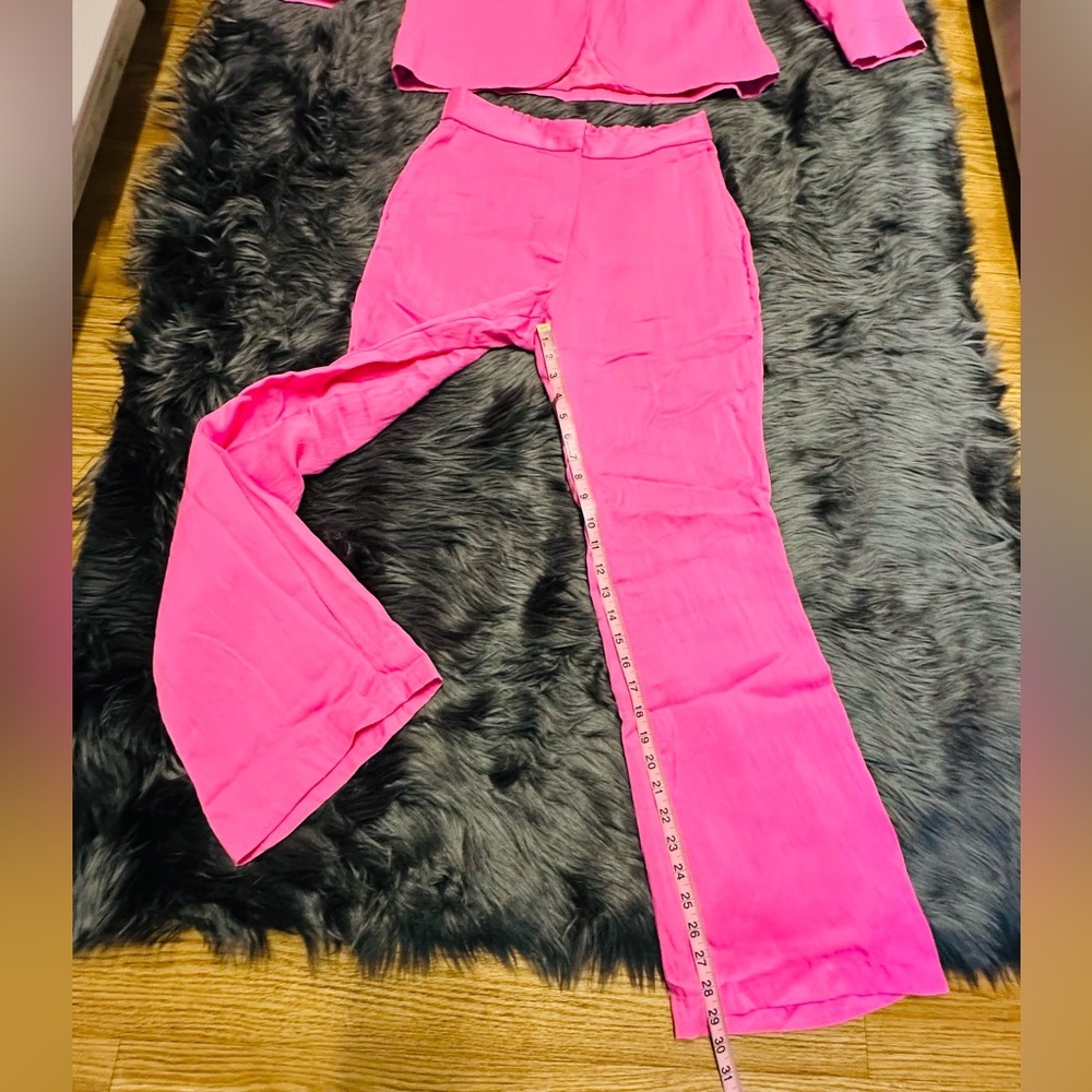H&M Hot Pink Suit Set | Blazer Size S & Pants Size 8 | Barbiecore | NWT - Picture 10 of 16